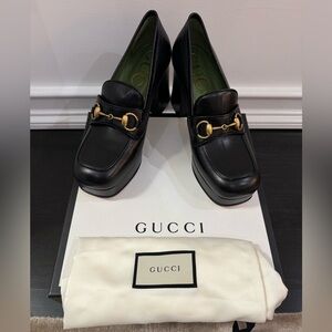 Gucci Horsebit Block Heel Loafers